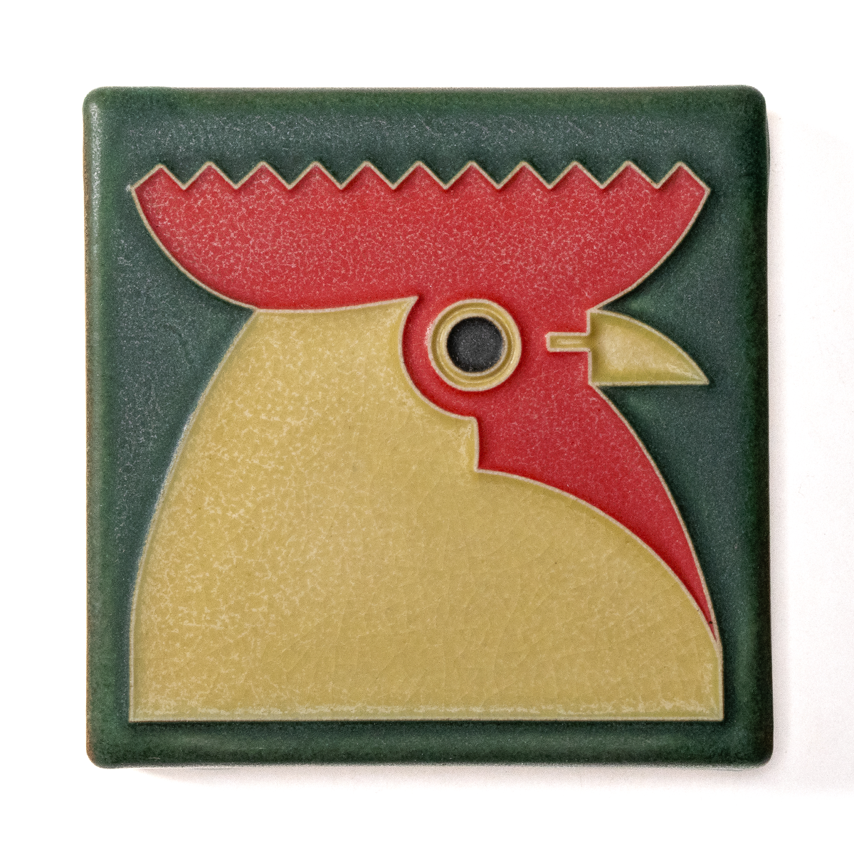 4x4 Rooster Tile in Green from Motawi Tileworks at Pinch in Northampton, MA