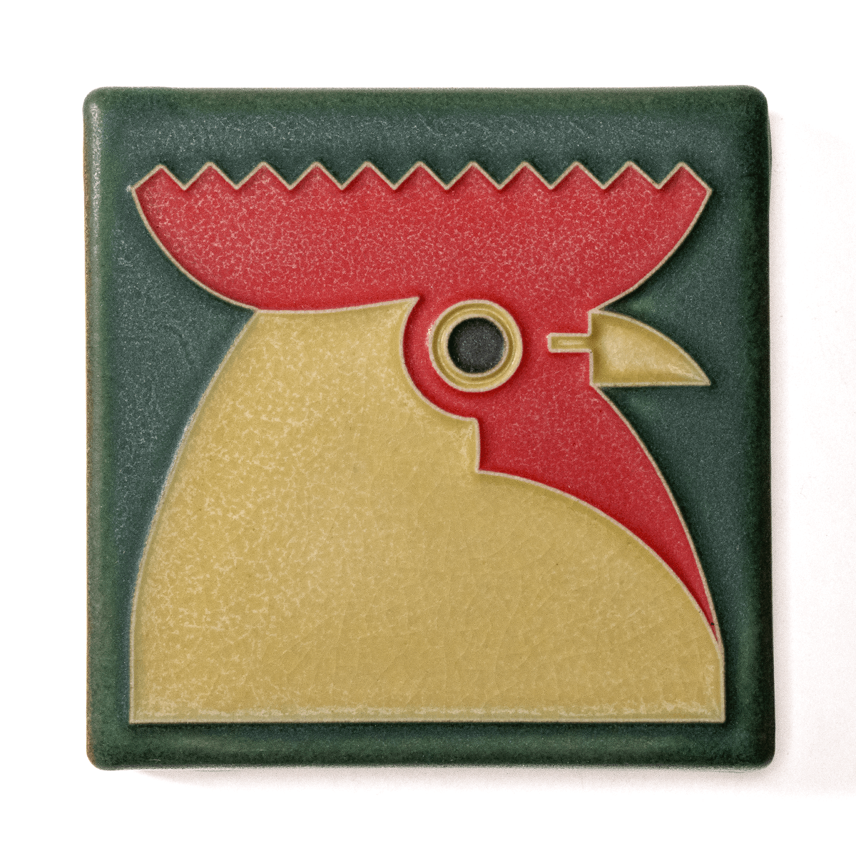 4x4 Rooster Tile in Green from Motawi Tileworks at Pinch in Northampton, MA