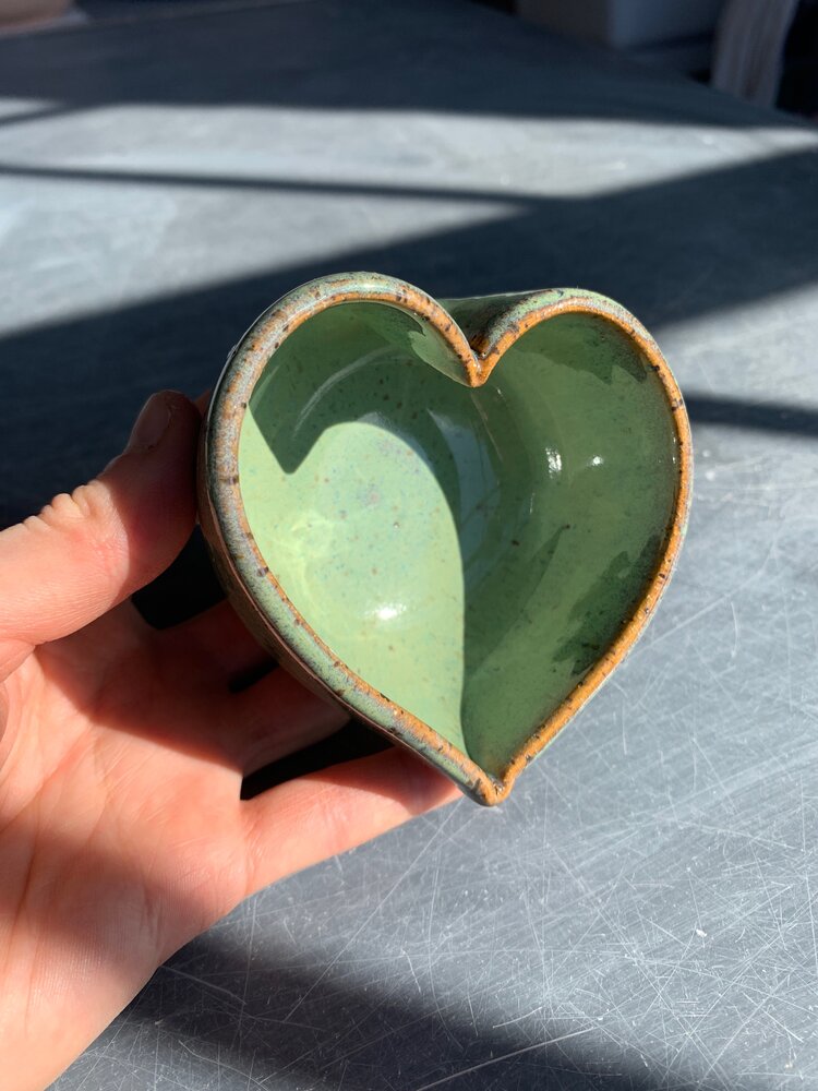 Small Heart Bowl in Sage from Rachael Pots at Pinch in Northampton, MA