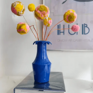 Yellow & Pink Pom Flower Bouquet