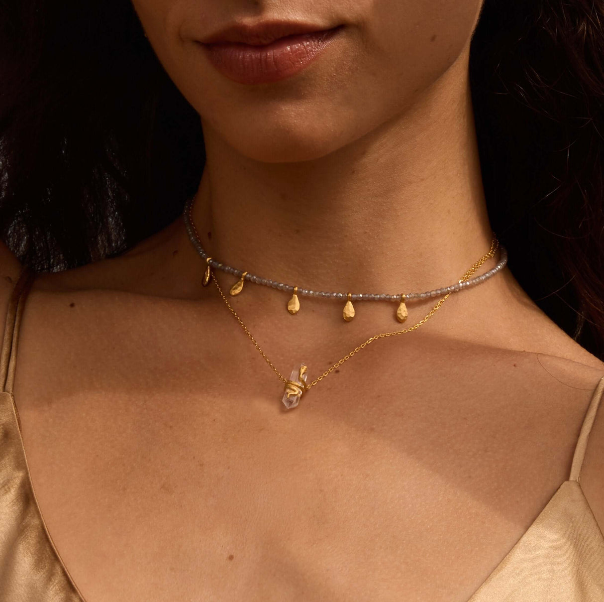 Inspired Beginnings Labradorite Petal Necklace at PINCH