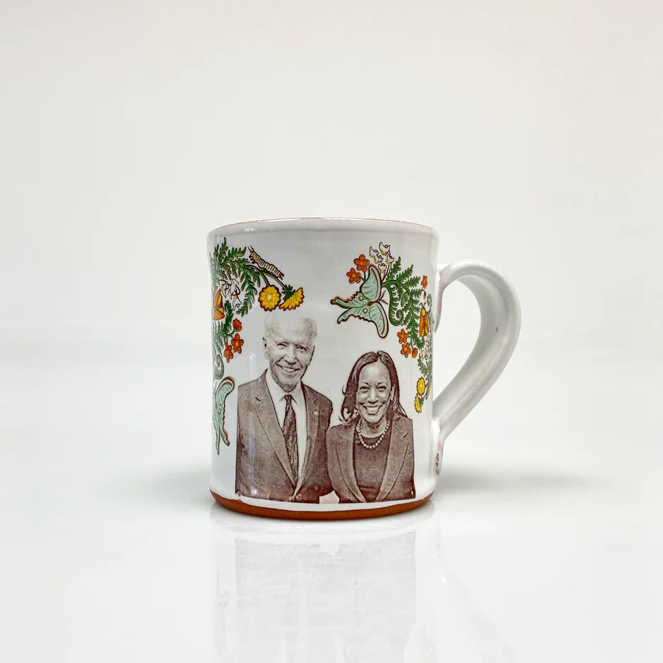 Biden/Harris Mug with Flowers from Justin Rothshank at Pinch in Northampton, MA