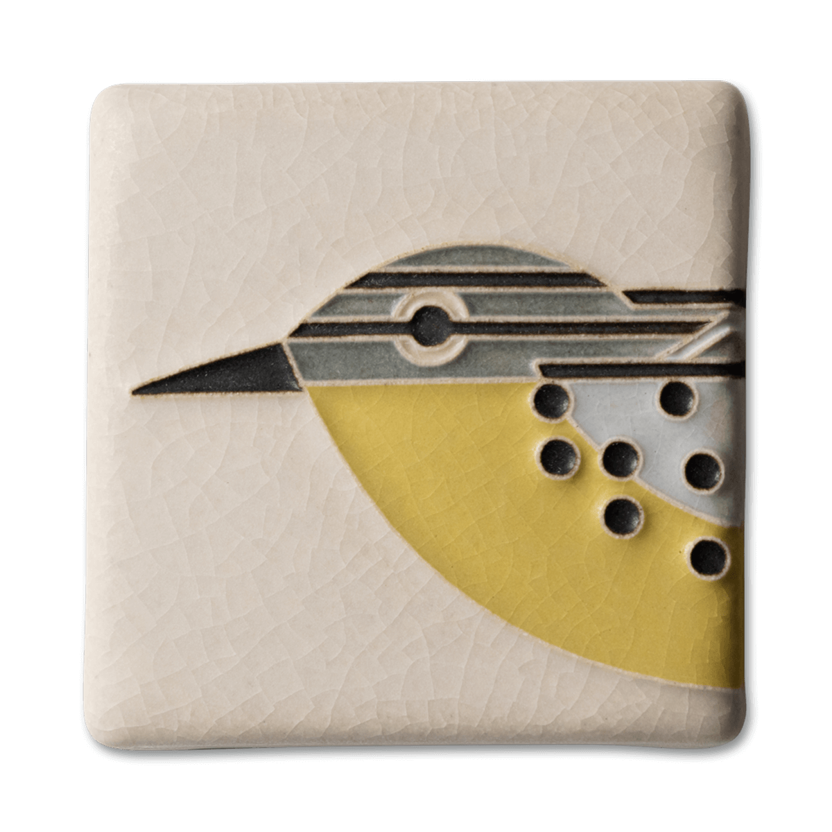 Warbler Tile in Bone 3x3 from Motawi Tileworks at Pinch in Northampton, MA