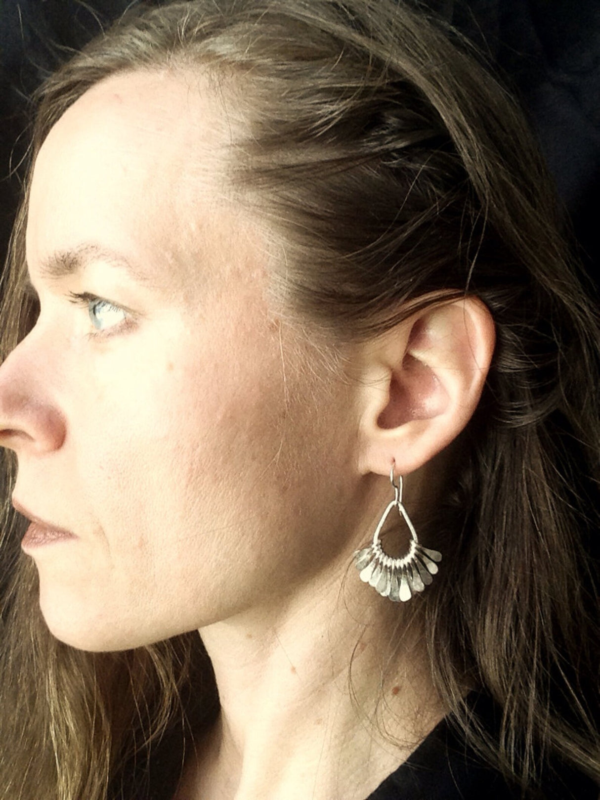 Teardrop Earrings in Oxidized Sterling Silver from Stelzer Metalworks at Pinch in Northampton, MA