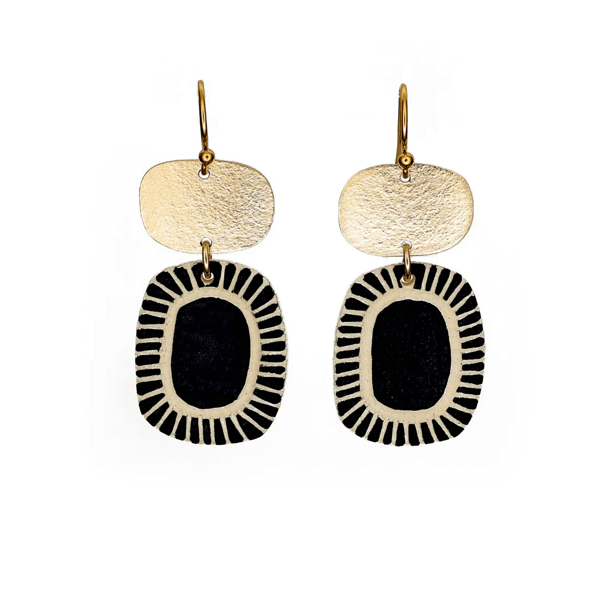 Asha Earrings in Ceramic and Gold at PINCH