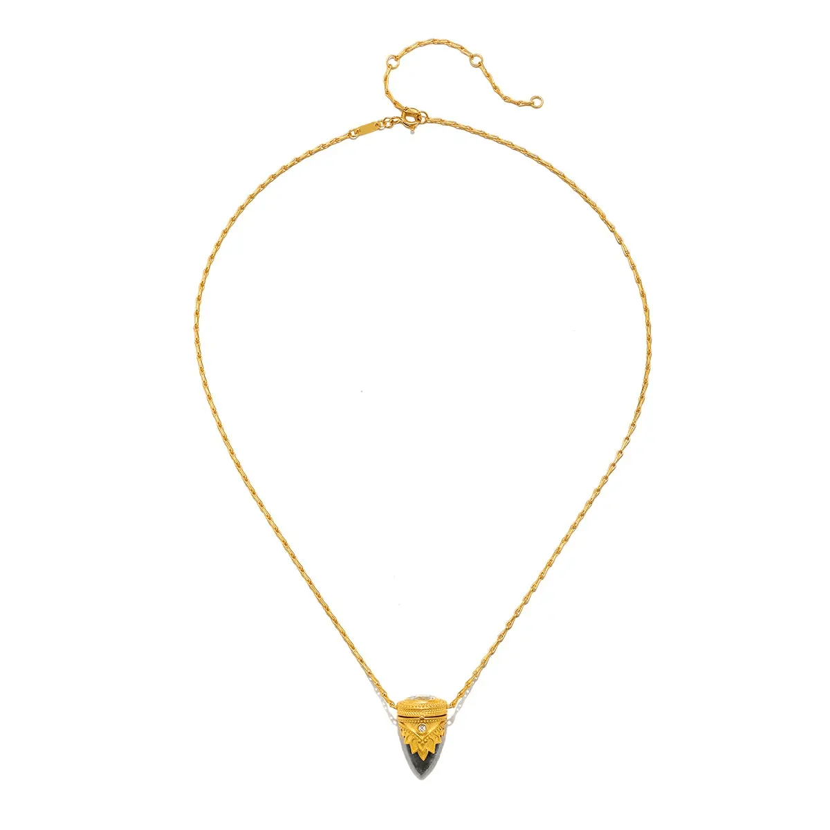 Guiding Spirit Labradorite Feather Locket Necklace from Satya at Pinch in Northampton, MA