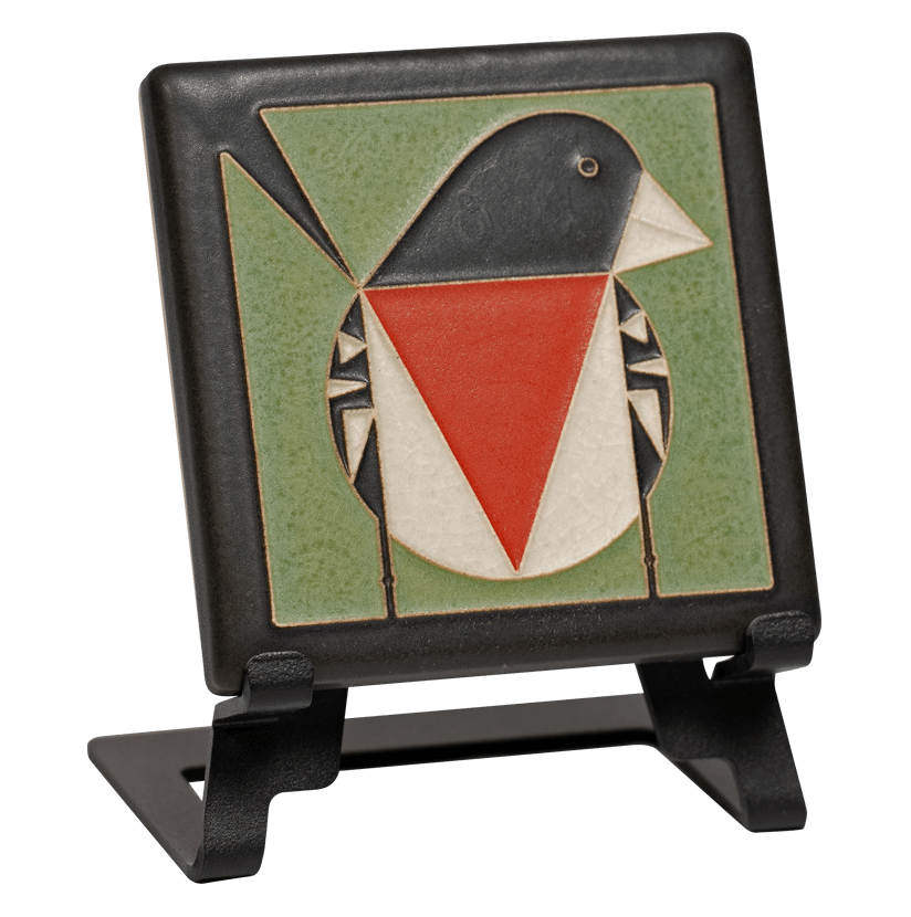 Rose-Breasted Grosbeak 4x4 Tile in Green from Motawi Tileworks at Pinch in Northampton, MA