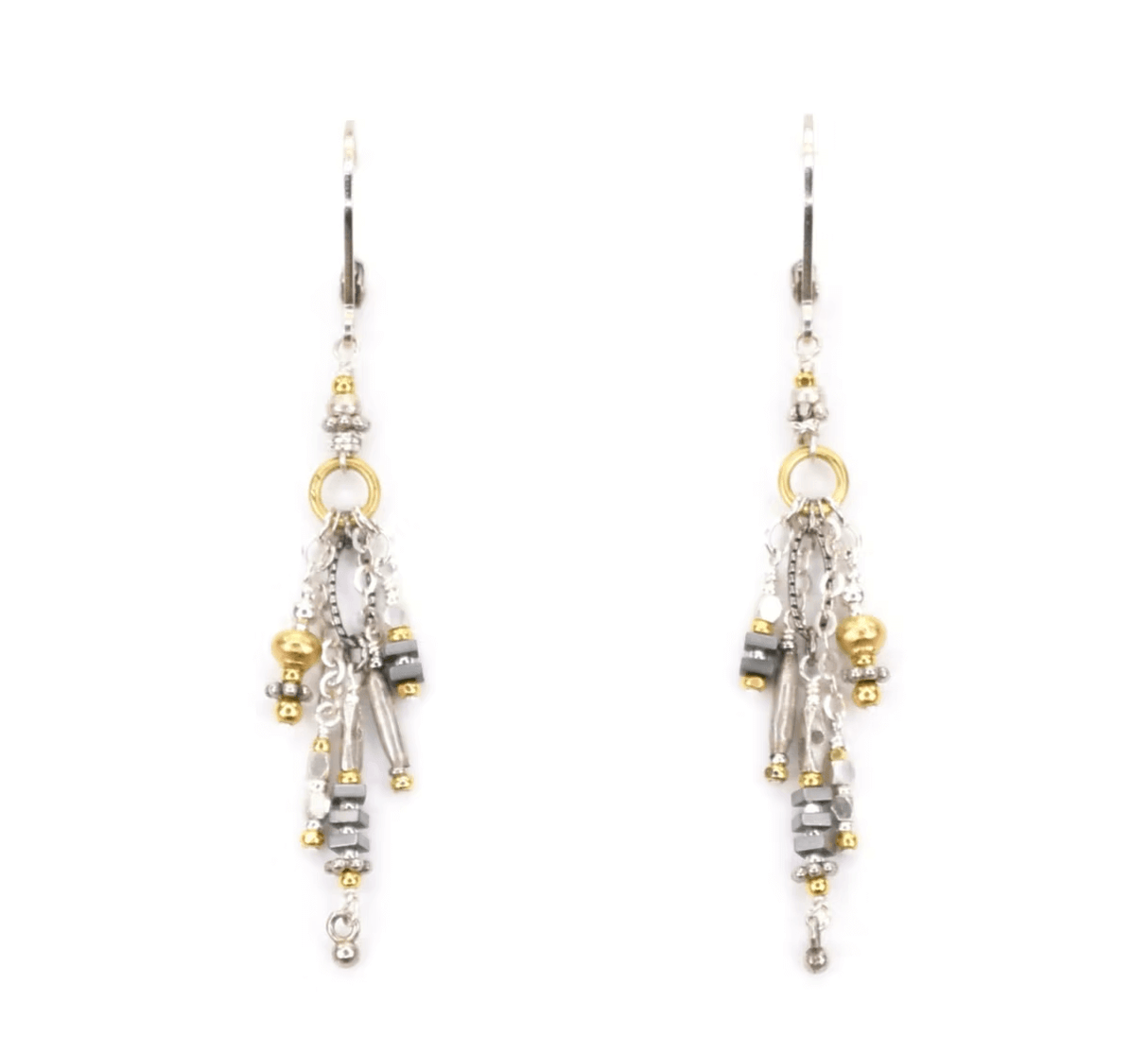 Sterling SIlver Earrings with 18K Gold Vermeil and Hematine from Chipita at Pinch in Northampton, MA