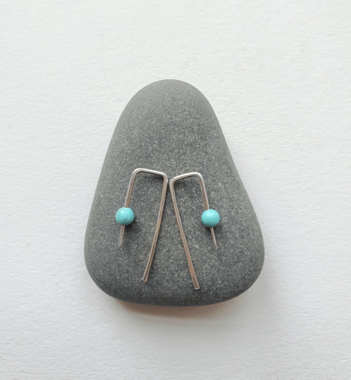 Sterling Silver Hook Earrings with Turquoise from Mary Risley at Pinch in Northampton, MA