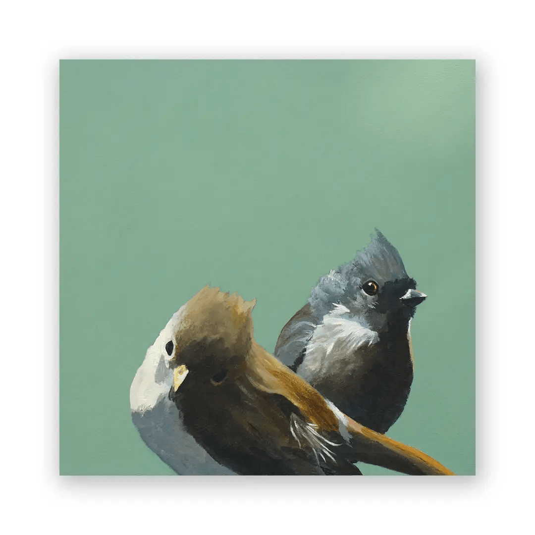 Titmice 8x8 Wooden Panel at PINCH