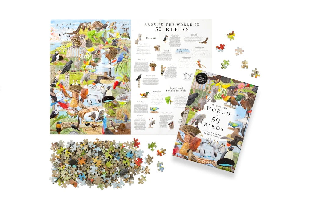 Around the World in 50 Birds, 1000 Piece Puzzle
