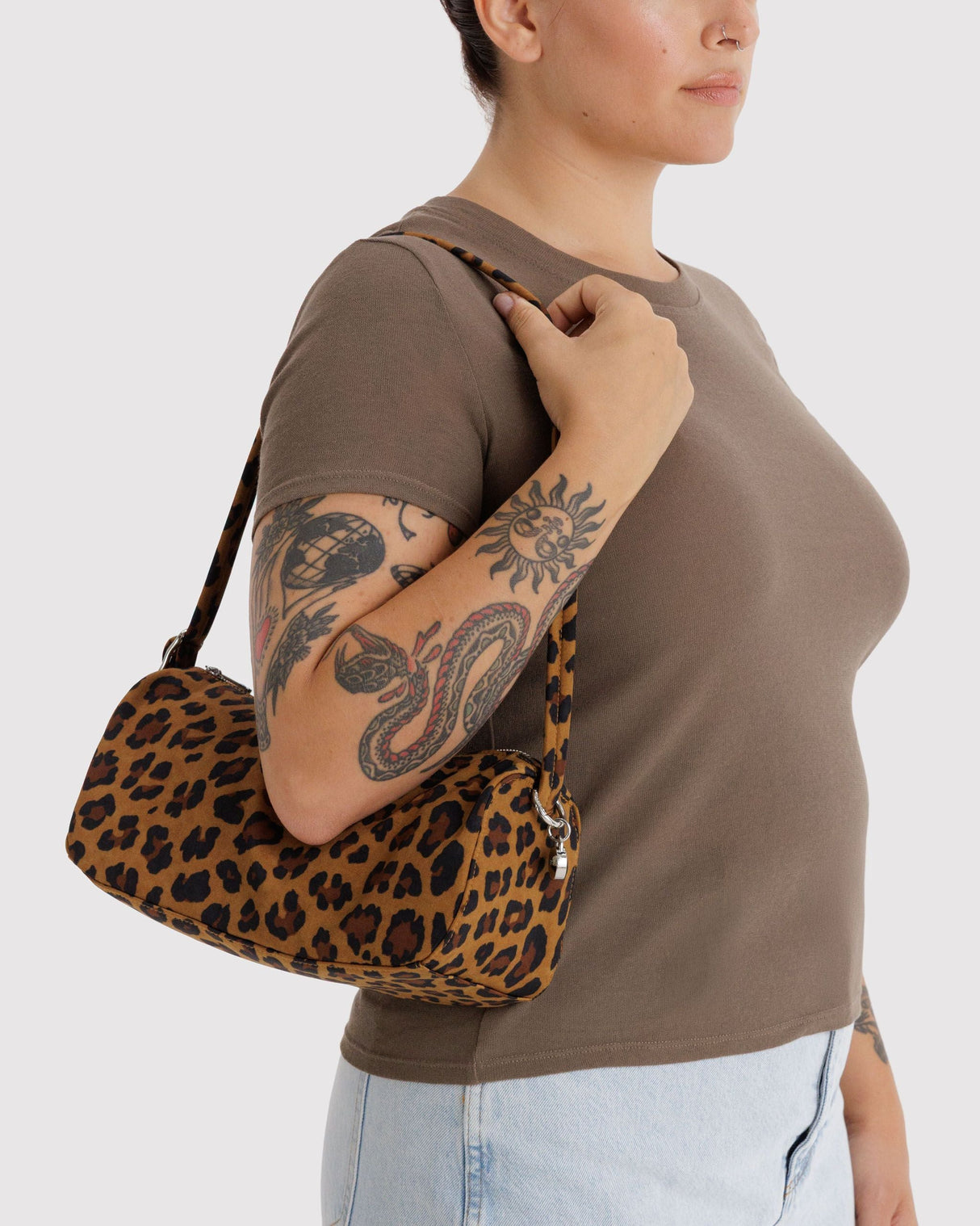 Nylon Loaf Bag in Leopard
