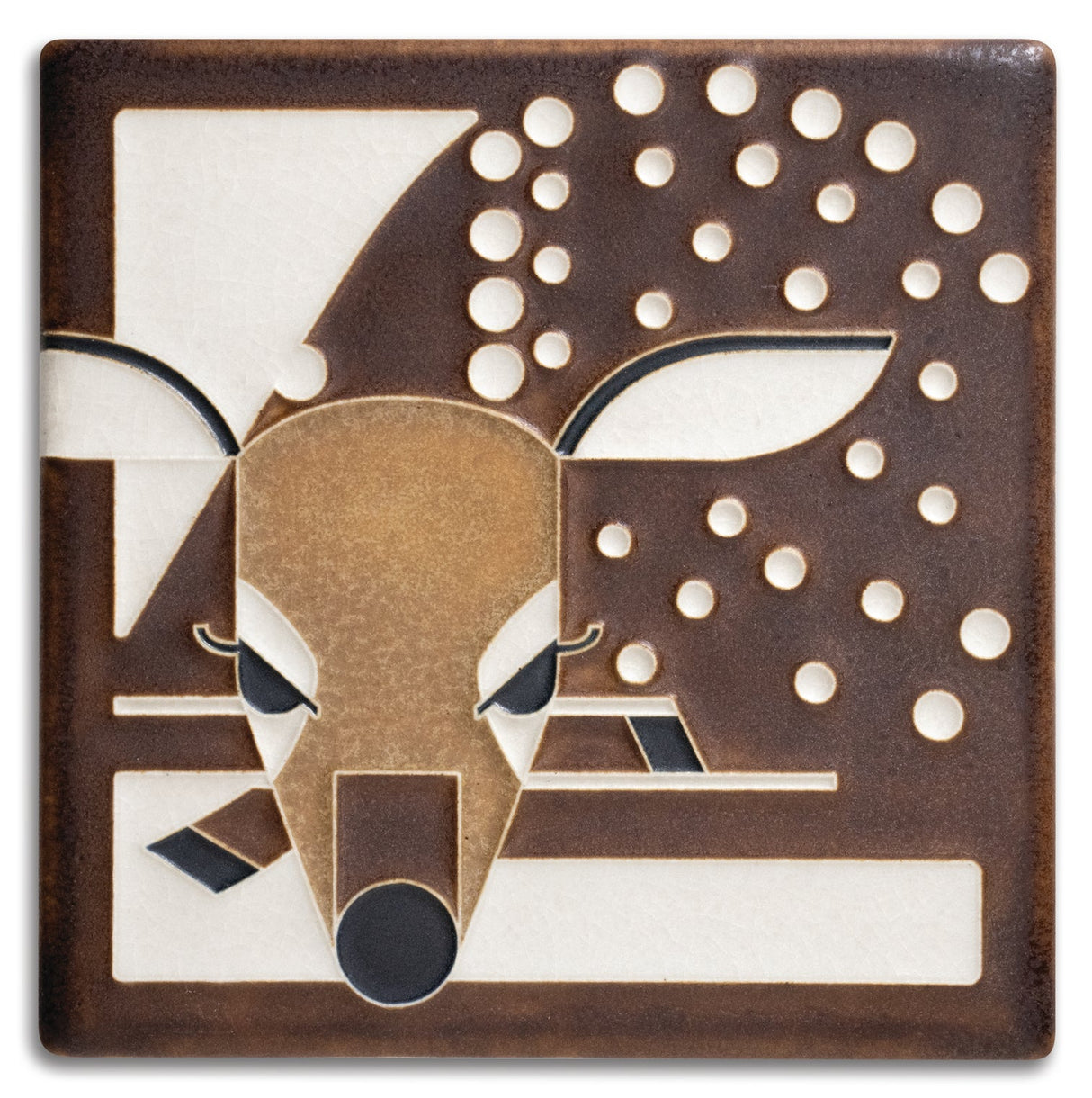 6x6 Fawn Tile in Brown from Motawi Tileworks at Pinch in Northampton, MA