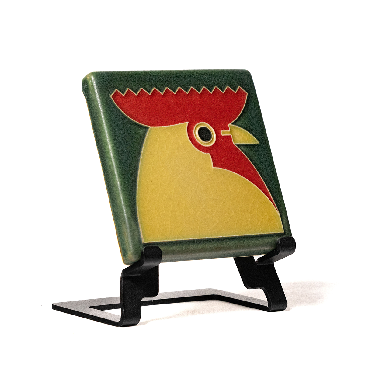 4x4 Rooster Tile in Green from Motawi Tileworks at Pinch in Northampton, MA