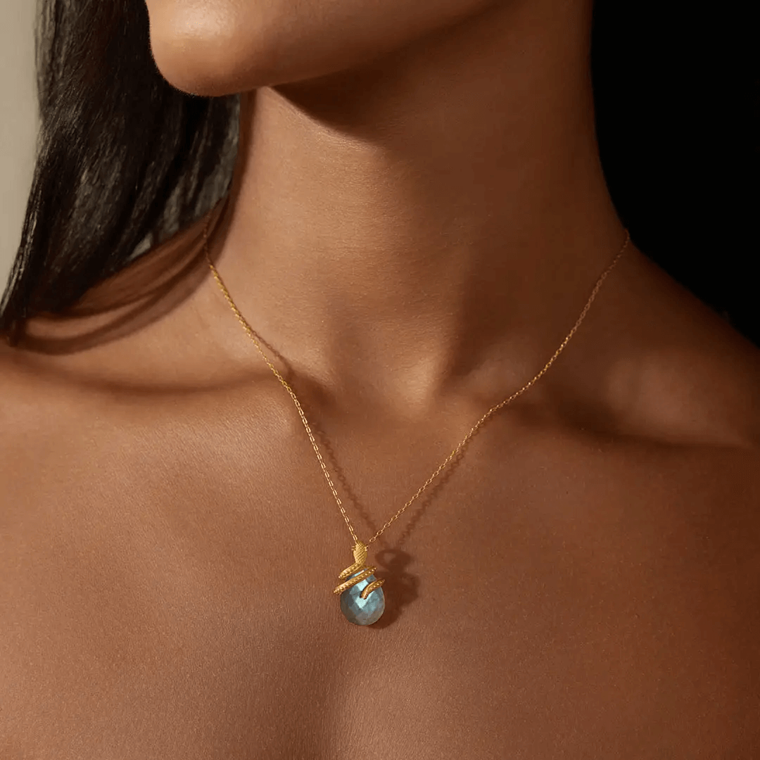 Inner Knowing Labradorite Snake Necklace from Satya at Pinch in Northampton, MA
