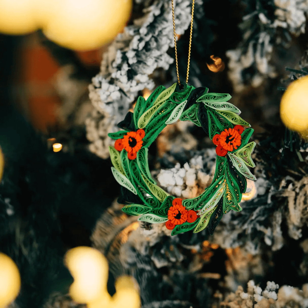 Quill Wreath Ornament from Ten Thousand Villages at Pinch in Northampton, MA