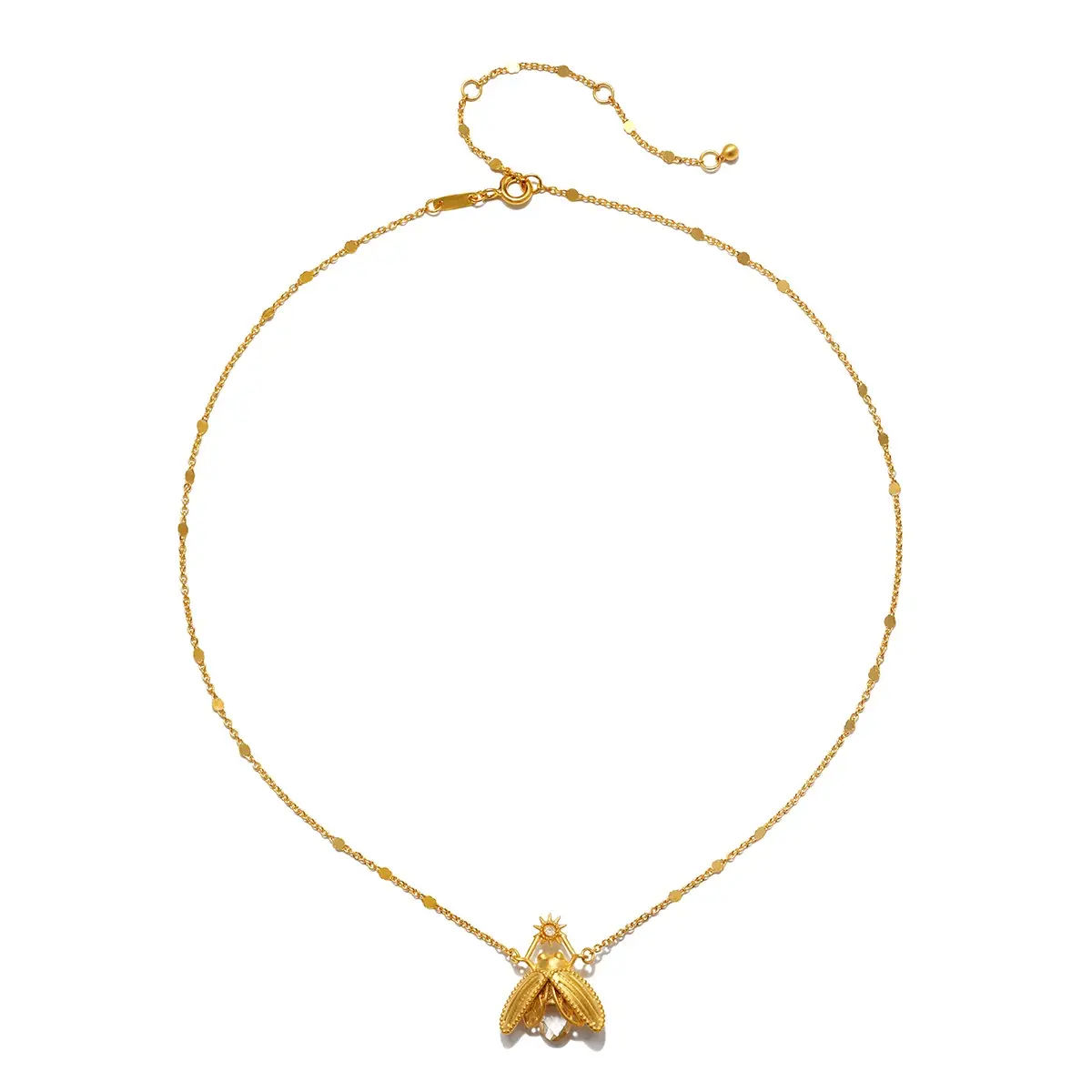 Sacred Light White Topaz Firefly Necklace in 16"