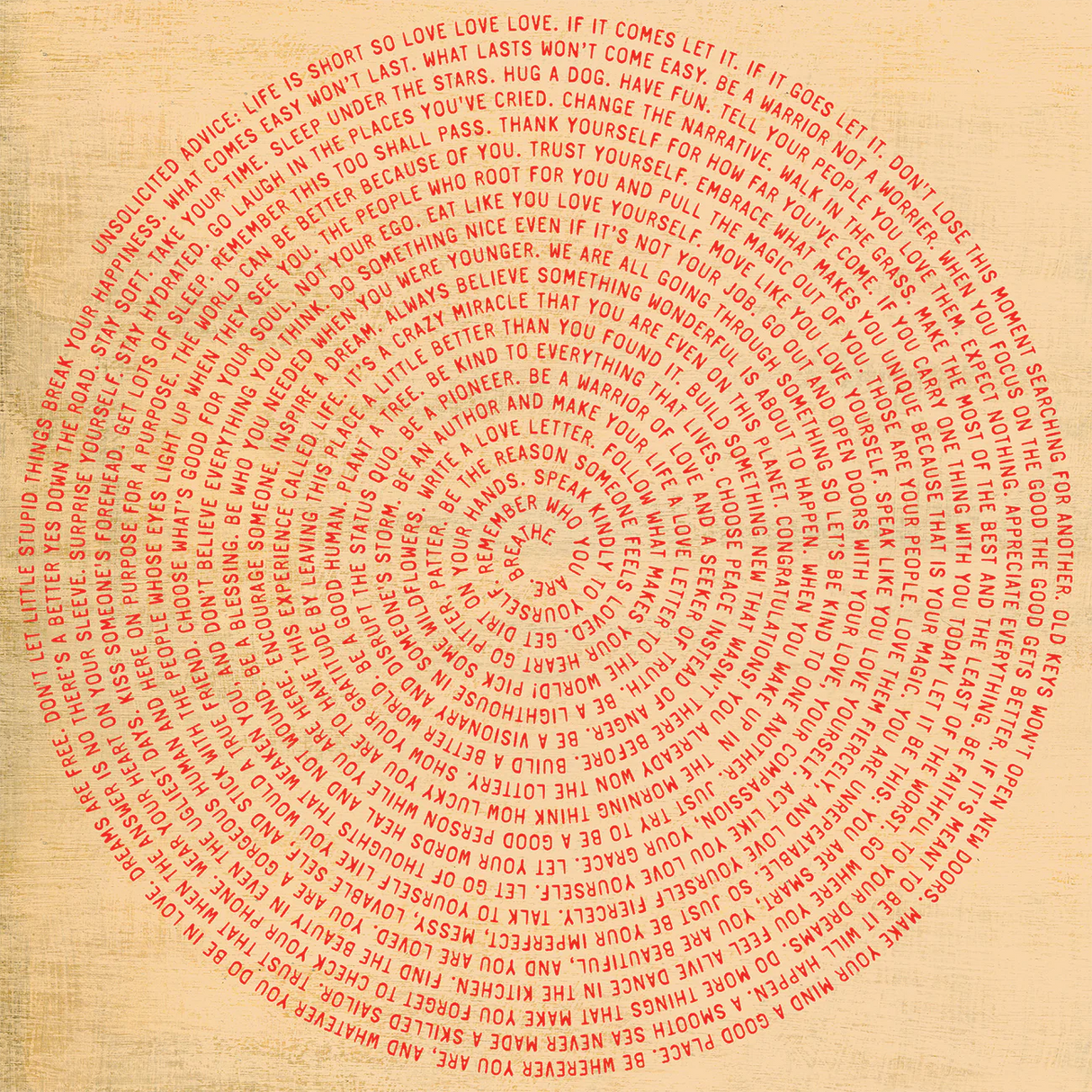 Unsolicited Advice Spiral Art Print with Red Font from Sugarboo Designs at Pinch in Northampton, MA