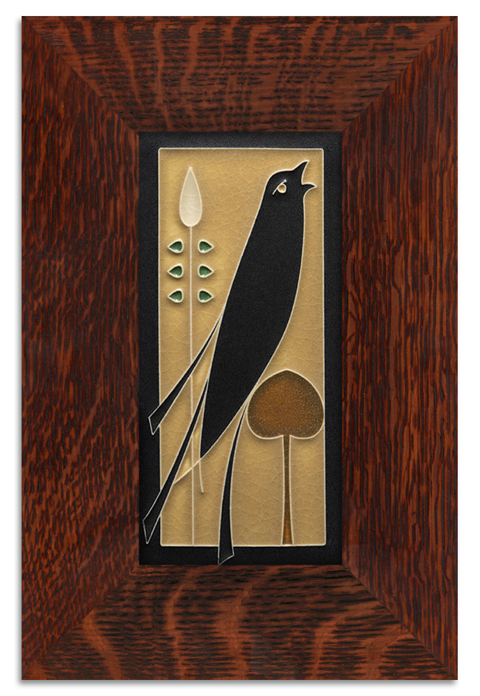 4x8 Songbird Facing Right Tile Golden from Motawi Tileworks at Pinch in Northampton, MA