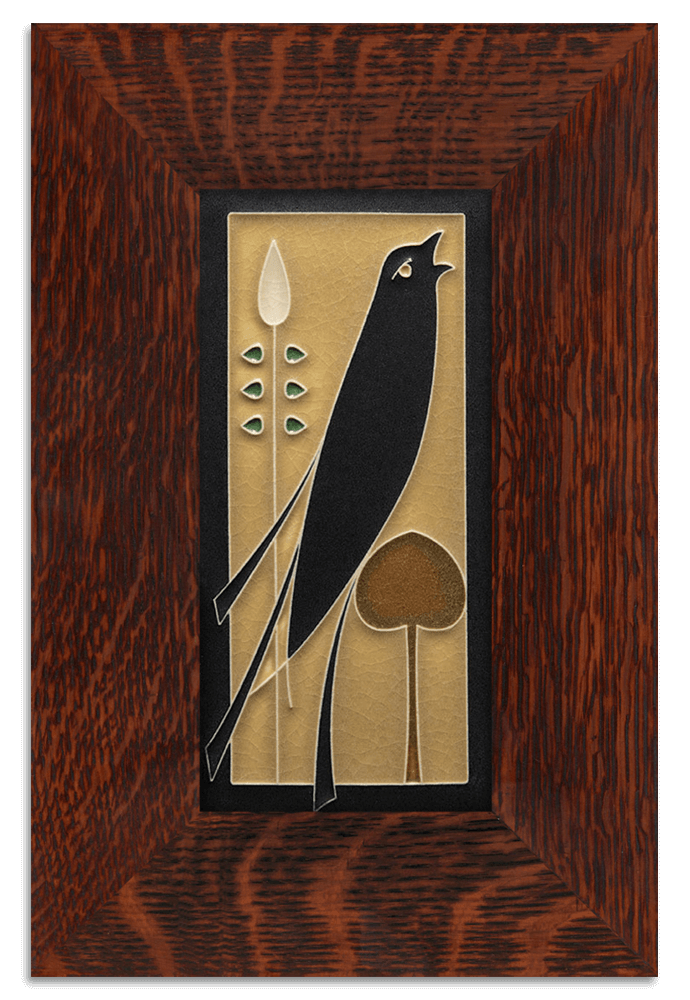 4x8 Songbird Facing Right Tile Golden from Motawi Tileworks at Pinch in Northampton, MA