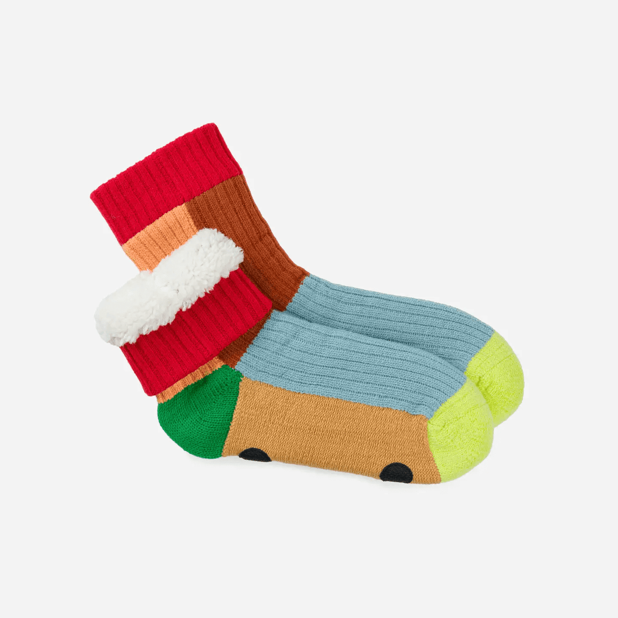 Kaleidoscope House Socks in Stone Rust Blue Size Large/XL at PINCH