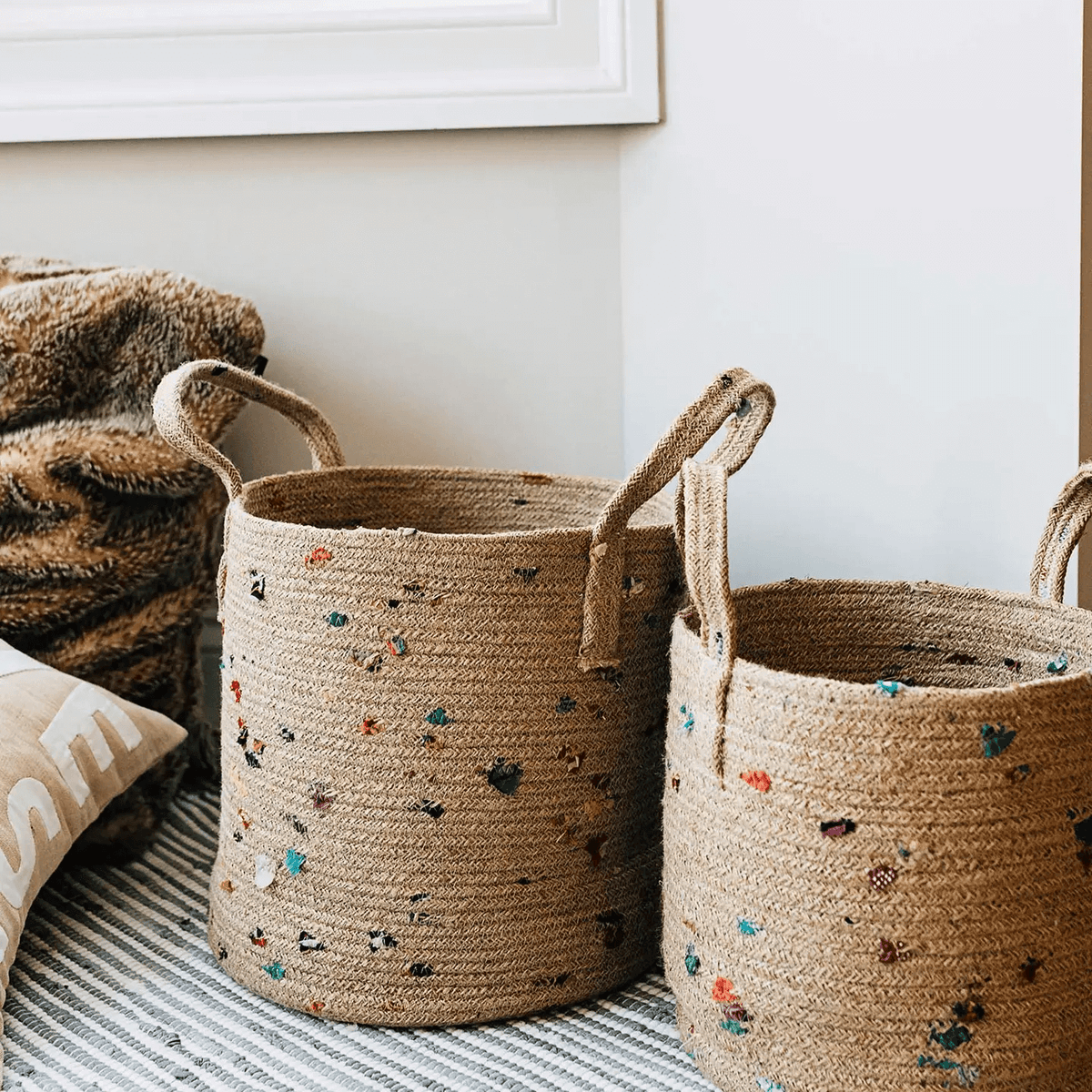 Bright Bits Jute Basket 10" at PINCH