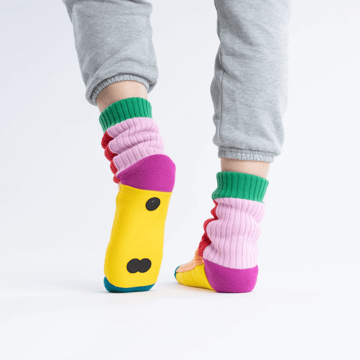 Kaleidoscope House Socks Peach Red S/M