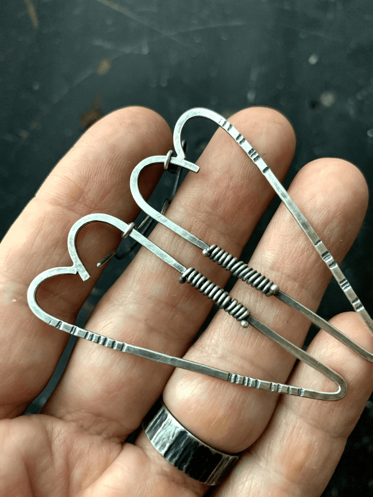 Large Heart Earrings from Stelzer Metalworks at Pinch in Northampton, MA