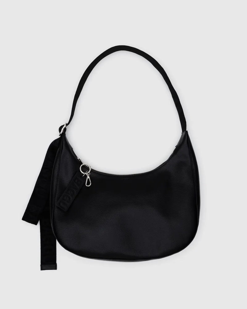 Medium Crescent Black Leather Bag from Baggu at Pinch in Northampton, MA