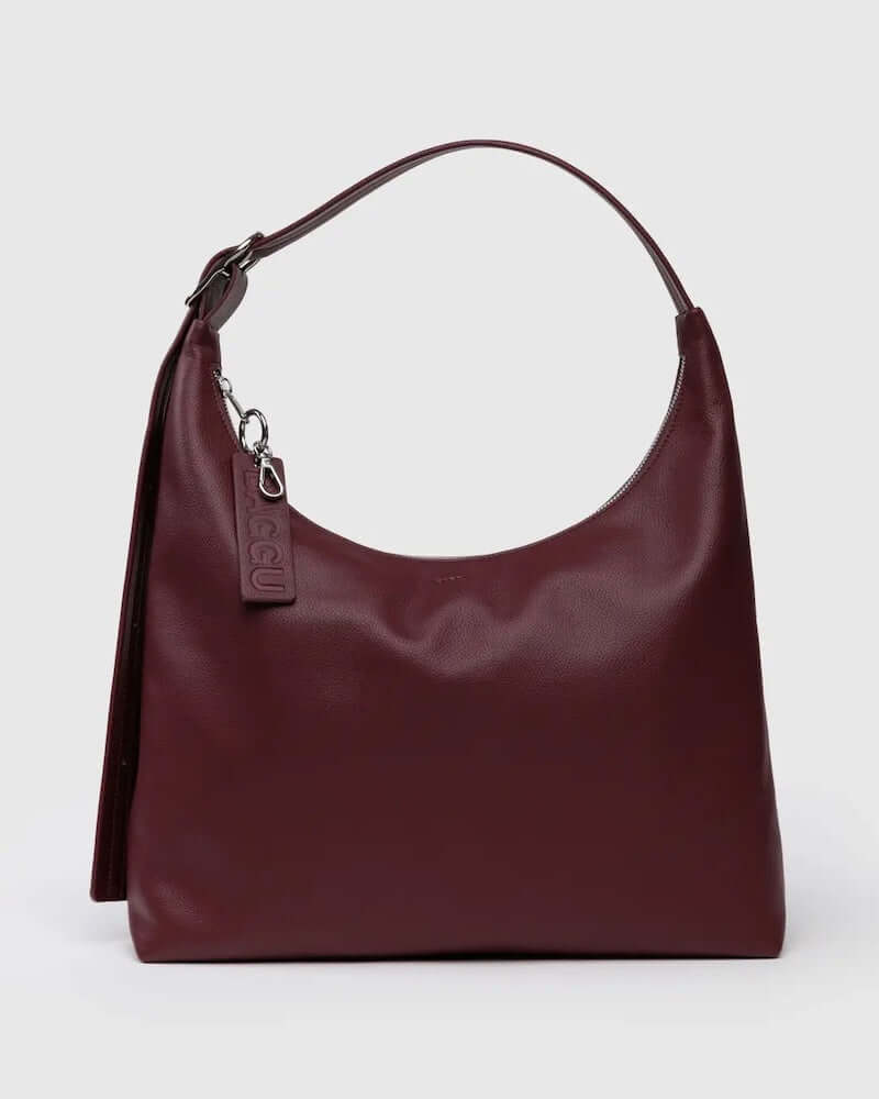 Mahogany Recycled Leather Shoulder Bag from Baggu at Pinch in Northampton, MA