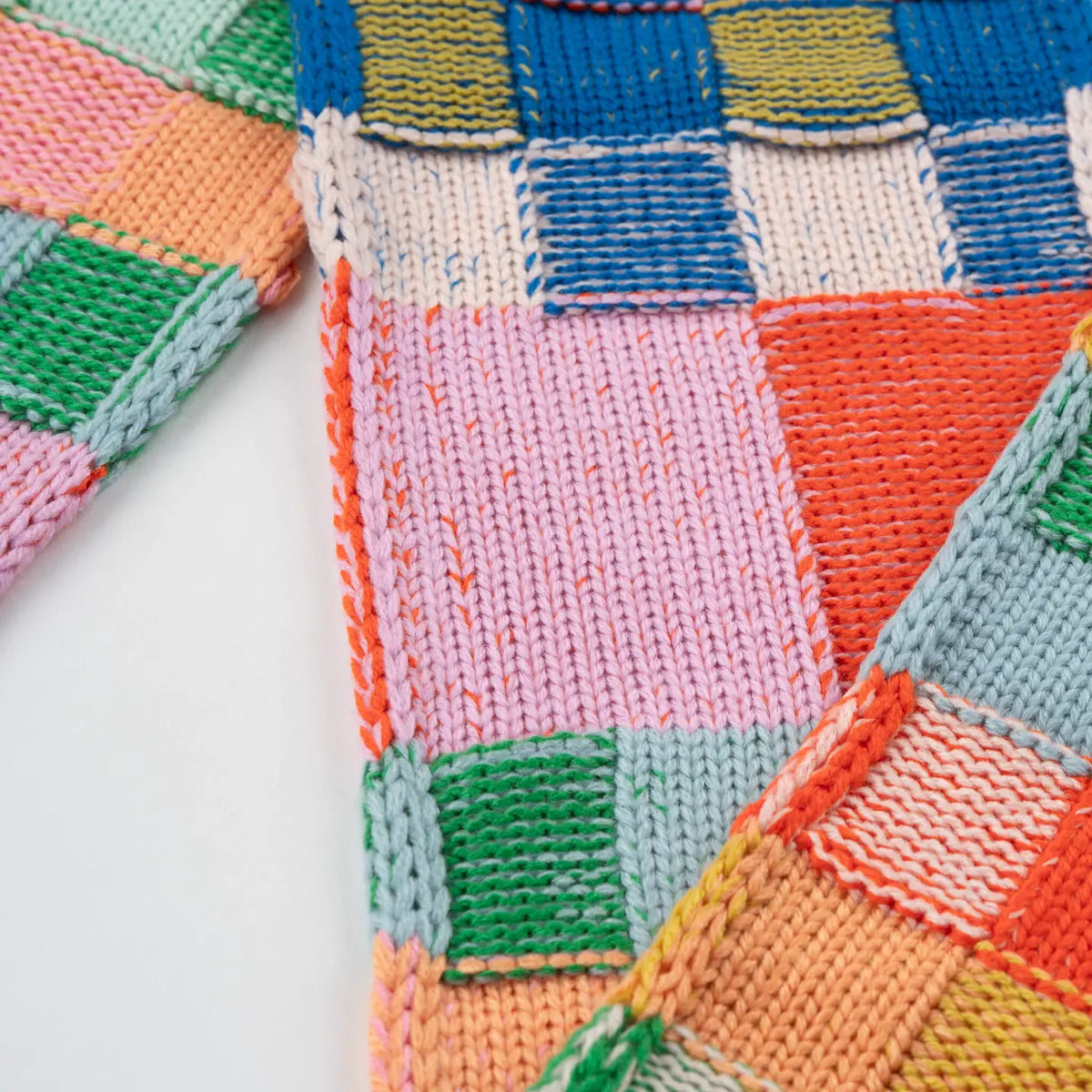 Mosaic Plaid Skinny Scarf in Candy