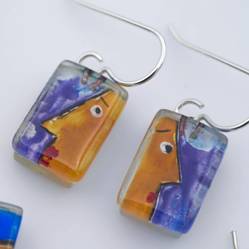 Mr. Muse Drop Earrings in Lavender from Momo Glassworks at Pinch in Northampton, MA