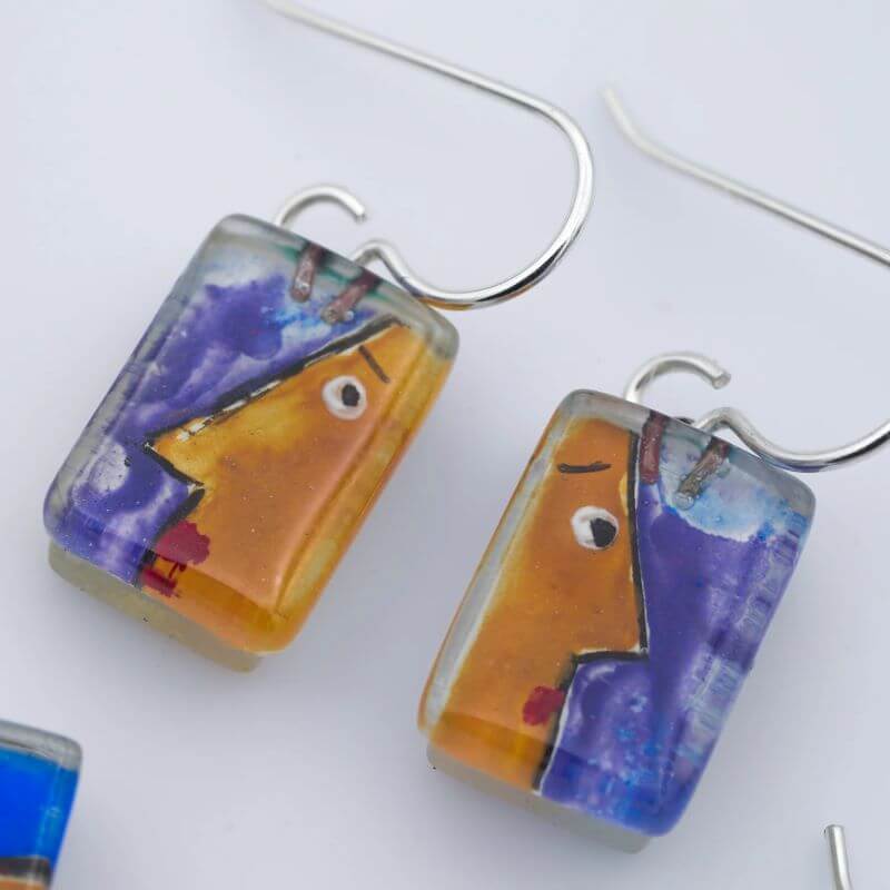 Mr. Muse Drop Earrings in Lavender from Momo Glassworks at Pinch in Northampton, MA