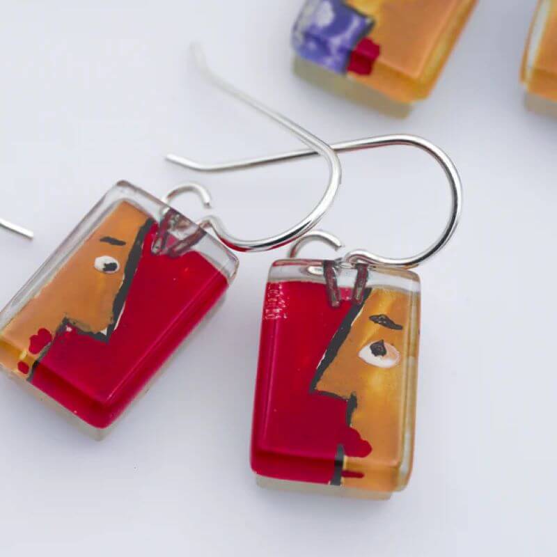 Mr. Muse Drop Earrings in Red at PINCH