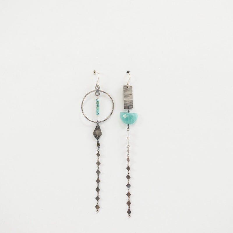 Lunar Solstic Earrings with Amazonite from Mary Risley at Pinch in Northampton, MA