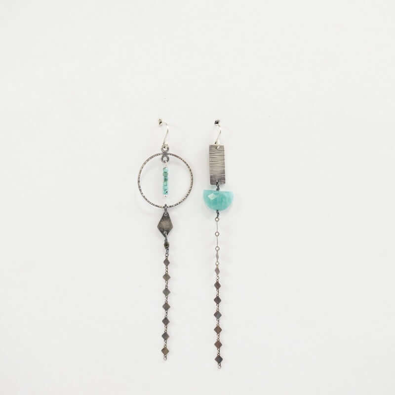 Lunar Solstic Earrings with Amazonite at PINCH