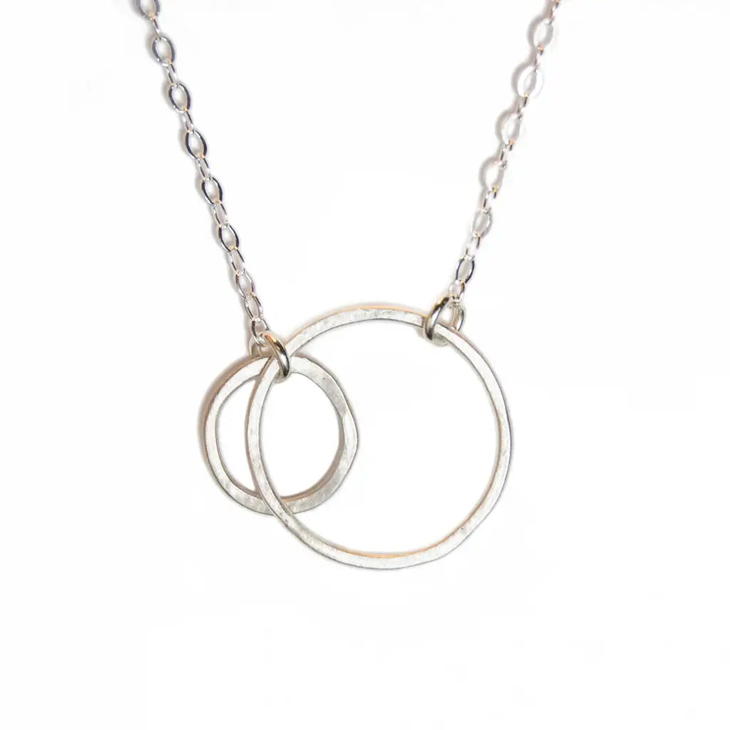 Open Circles Necklace with Tiny & Small Circles in Sterling Silver at PINCH