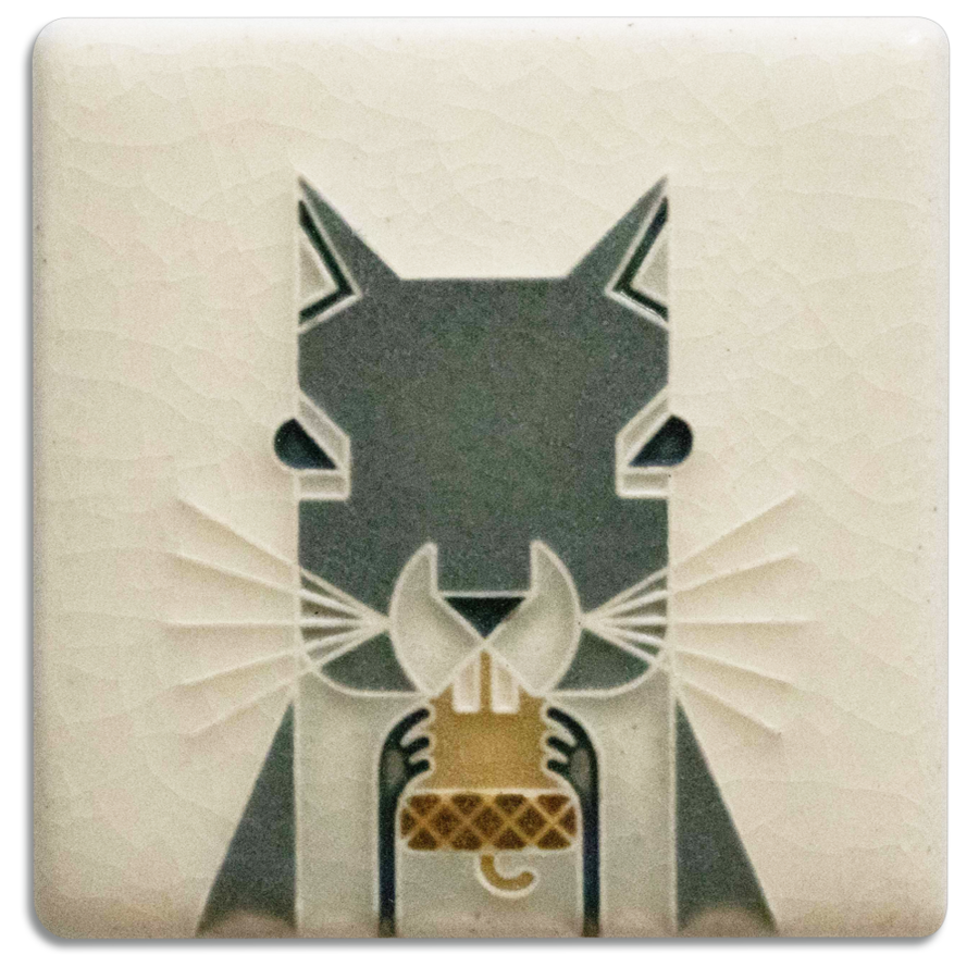 3x3 Squirrel Tile (Charley Harper) from Motawi Tileworks at Pinch in Northampton, MA