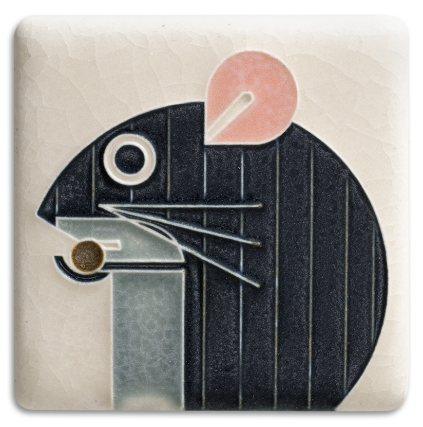 3x3 Mouse Tile(Charley Harper) from Motawi Tileworks at Pinch in Northampton, MA