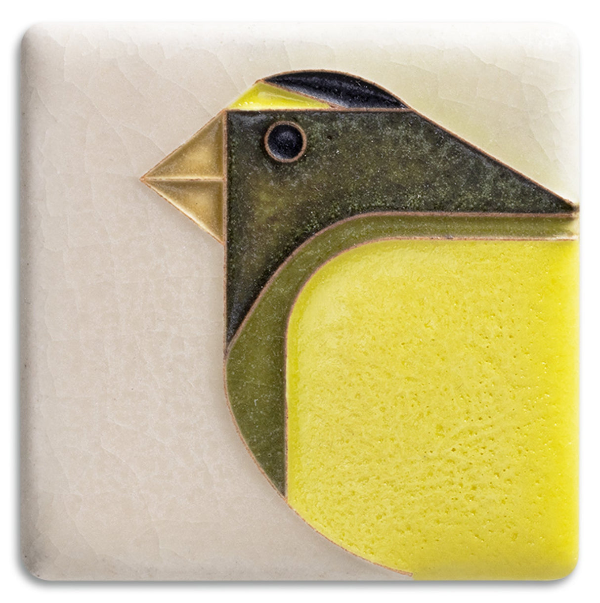 3x3 Grosbeak Tile (Charley Harper) from Motawi Tileworks at Pinch in Northampton, MA