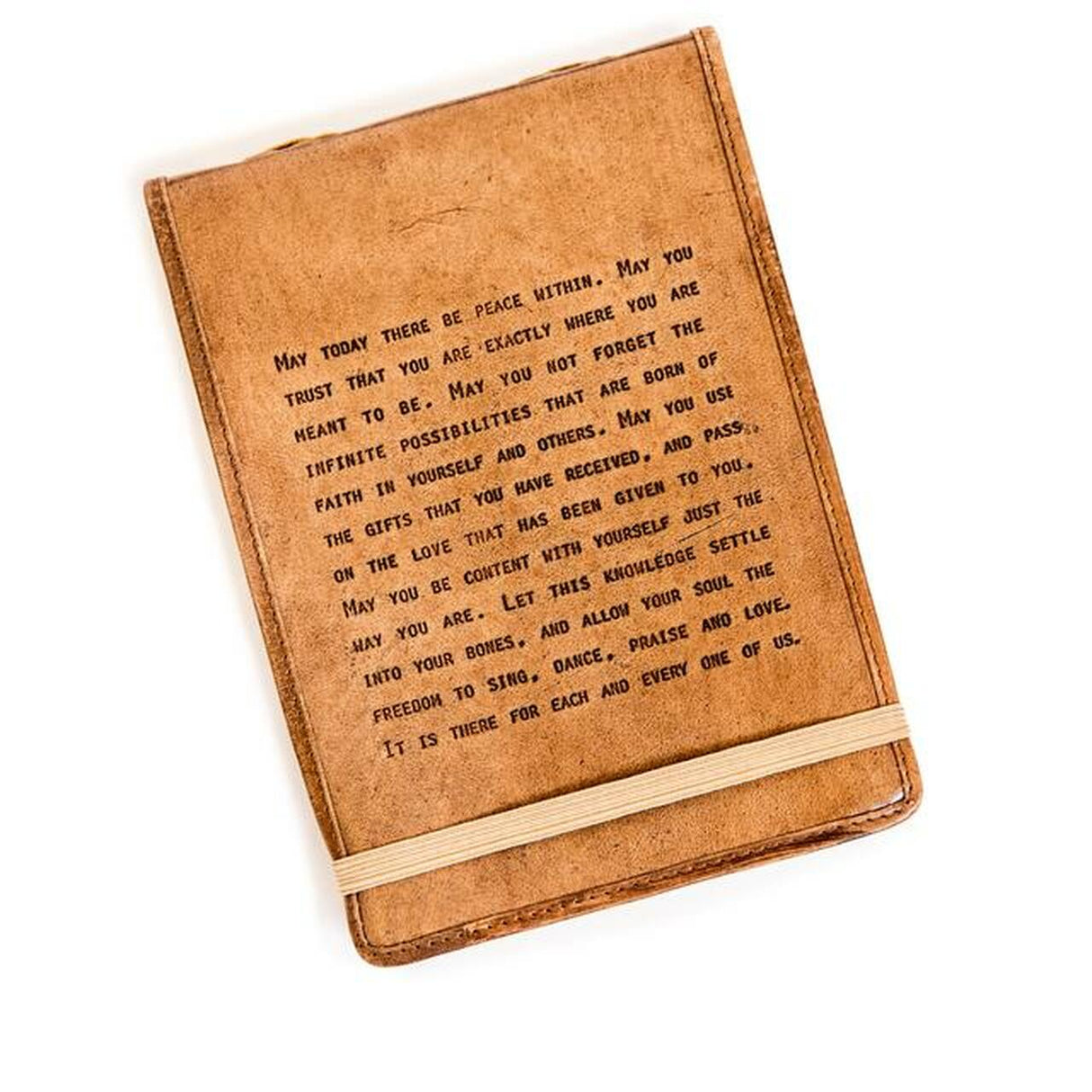 May Today There Be Peace Leather Journal from Sugarboo Designs at Pinch in Northampton, MA