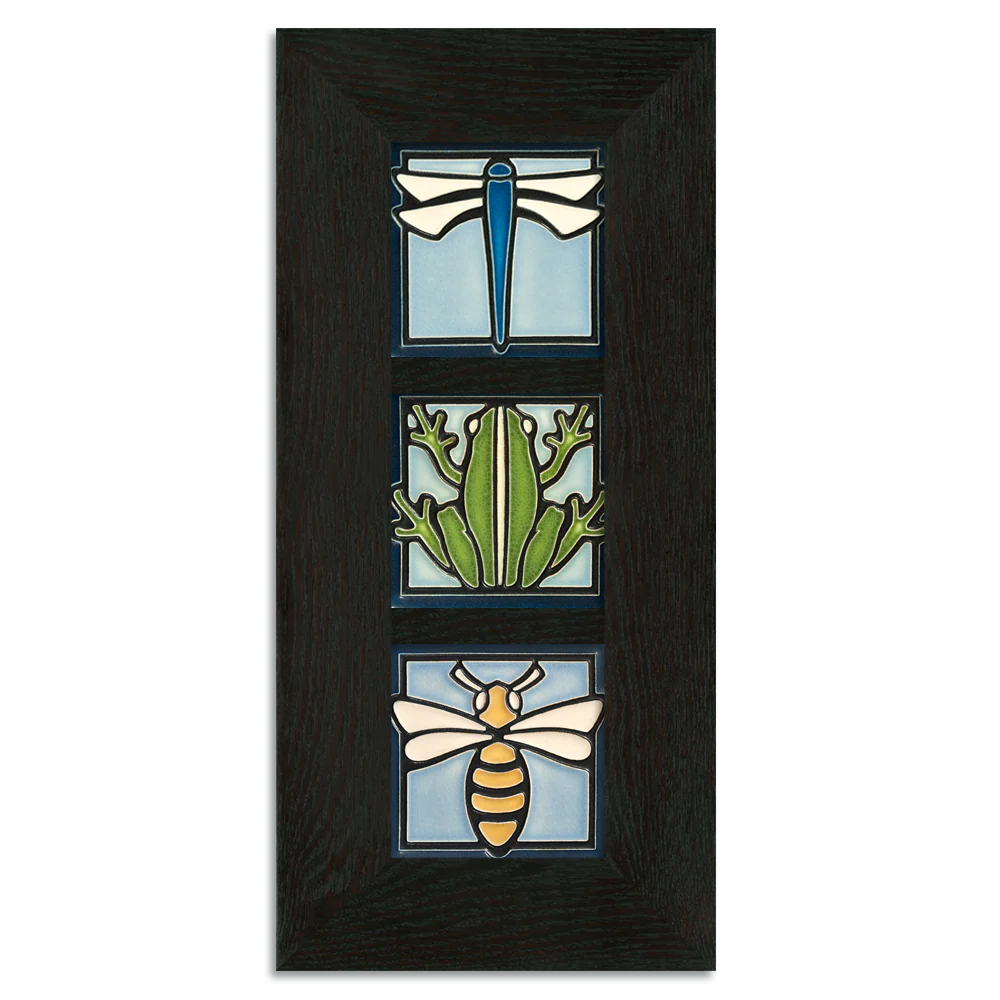 4x4 Animal Framed Tile Set in Light Blue at PINCH