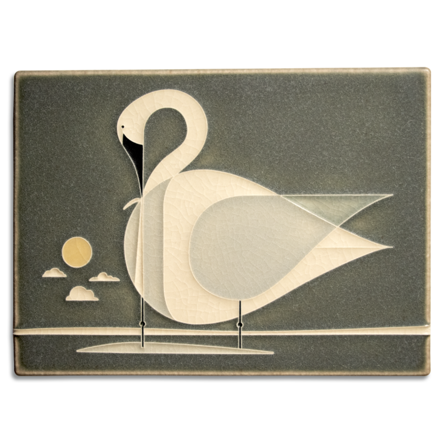 6x8 Trumpeter Swan Tile (Charlie Harper) from Motawi Tileworks at Pinch in Northampton, MA