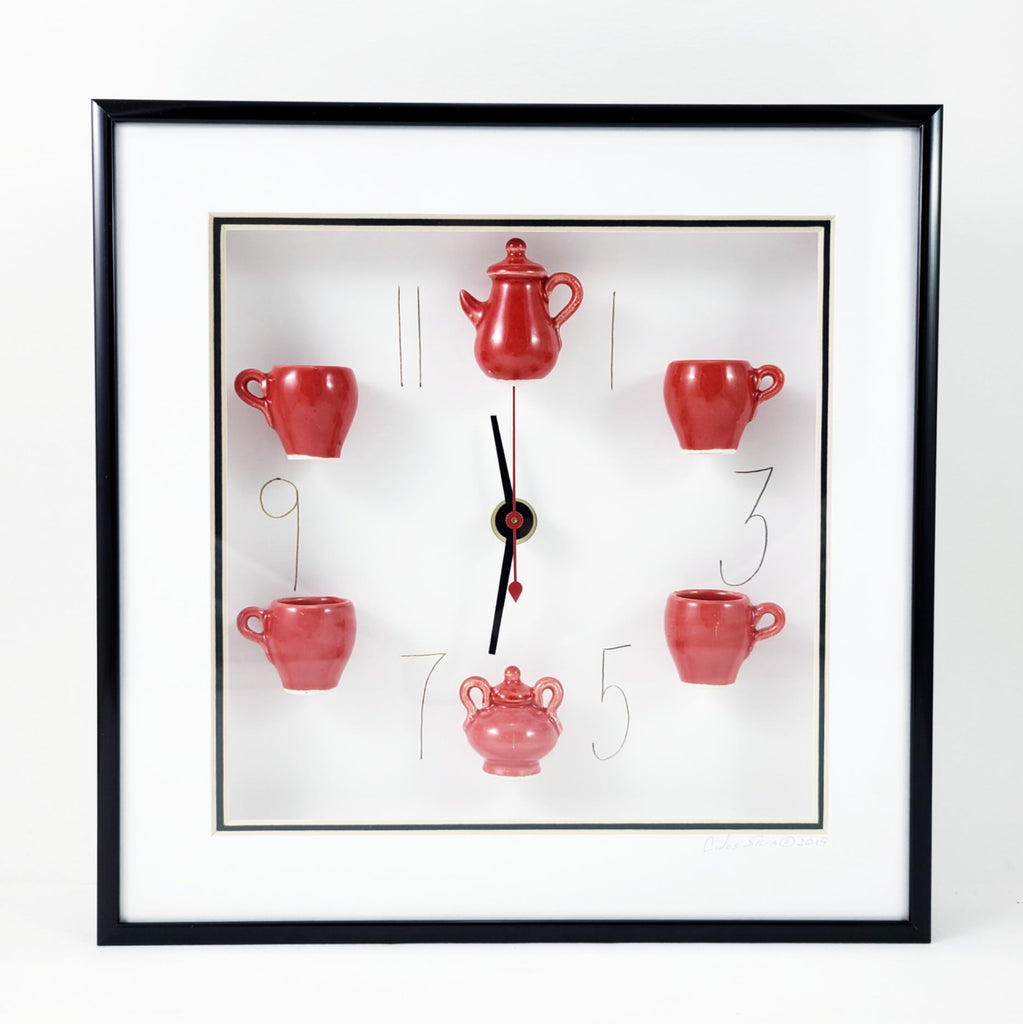 Carlos Silva Centuries Clayworks Ceramic Clock All Red