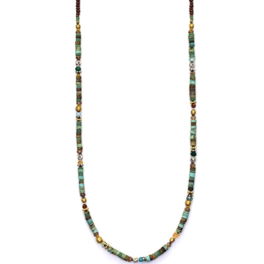 Turquoise & Assorted Gemstone 16" Necklace from Chipita at Pinch in Northampton, MA