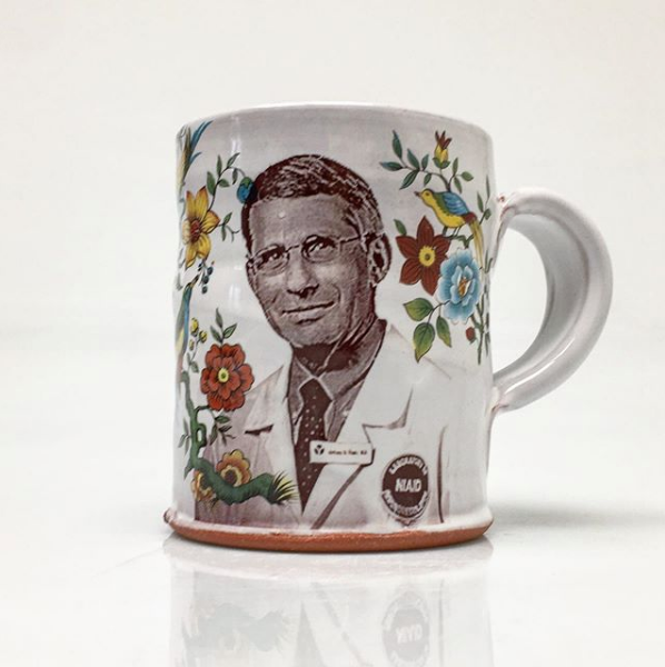 Anthony Fauci Mug with Flowers by Justin Rothshank - Justin Rothshank - mug - PINCH pottery and gift shop