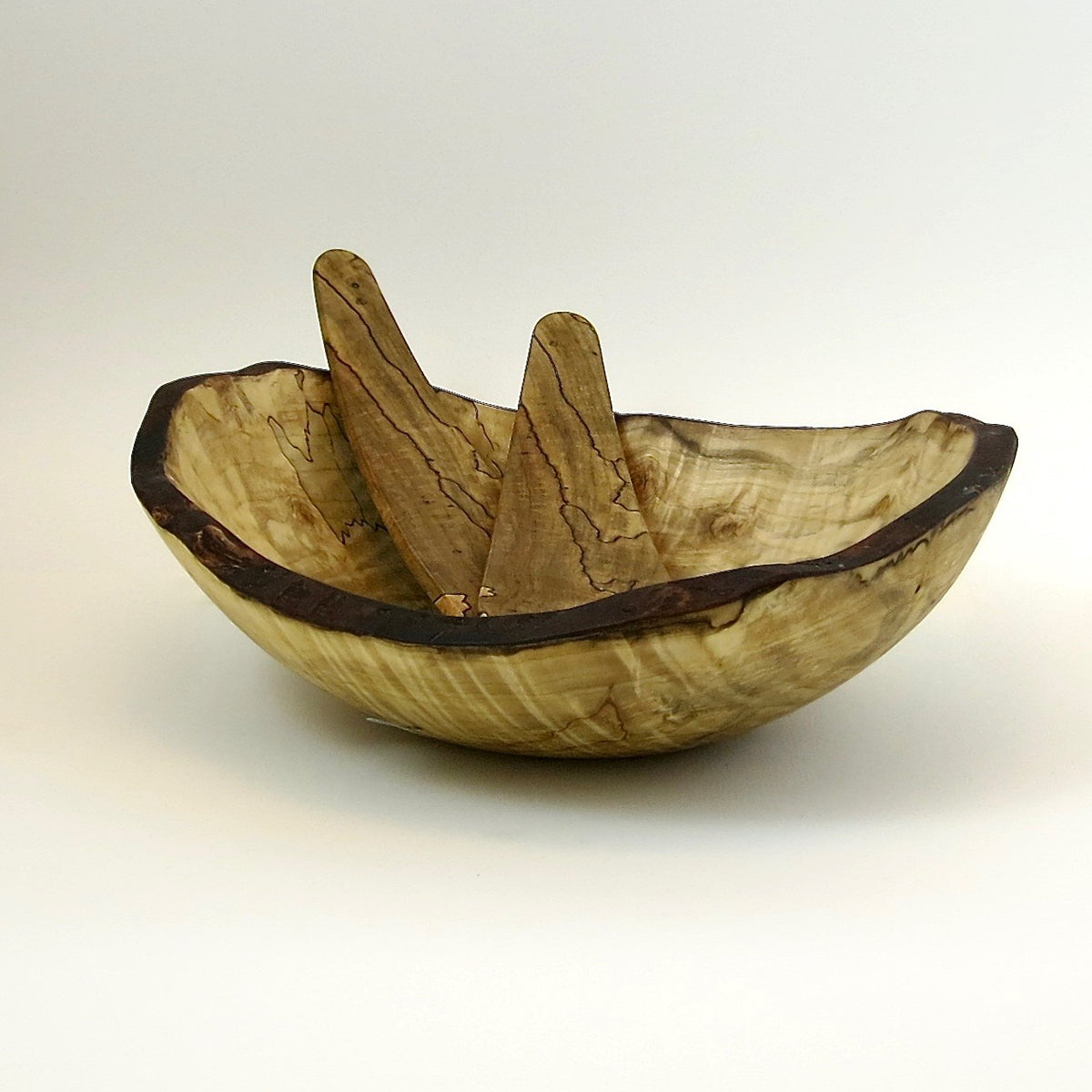 Spalted Maple Salad Servers at PINCH