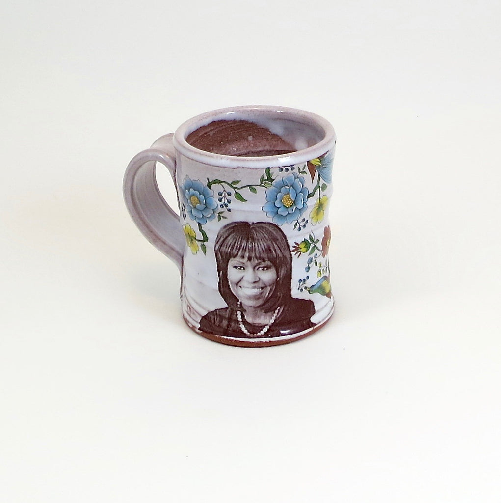 Michelle Obama Mug with Flowers by Justin Rothshank - Justin Rothshank - mug - [PINCH]