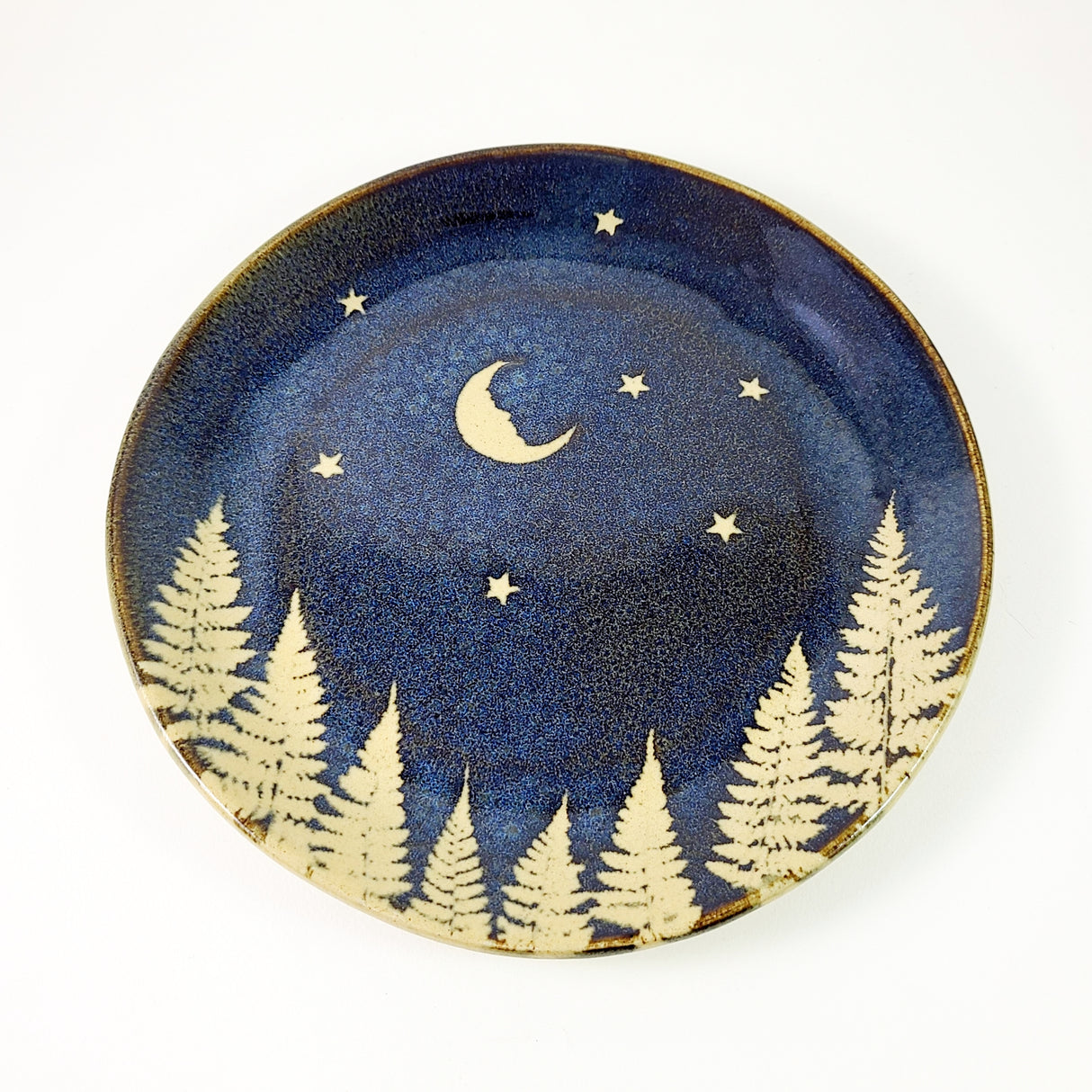 Moon and Stars Large Plate from Kaleidoscope Pottery at Pinch in Northampton, MA