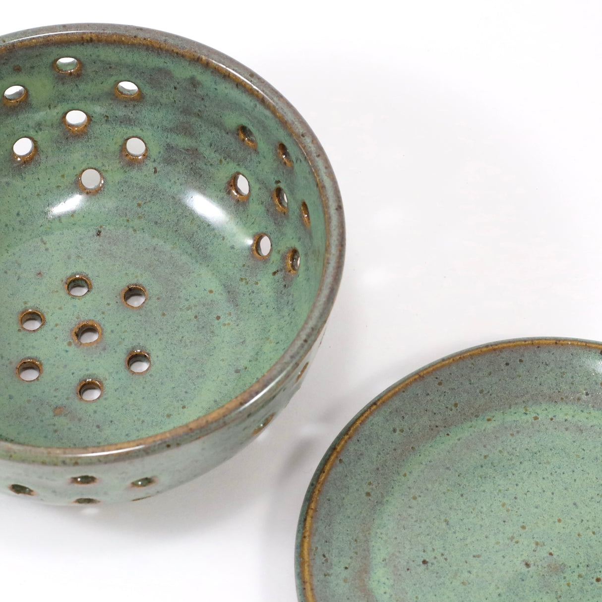 Small Berry Bowl with Saucer in Sage from Rachael Pots at Pinch in Northampton, MA